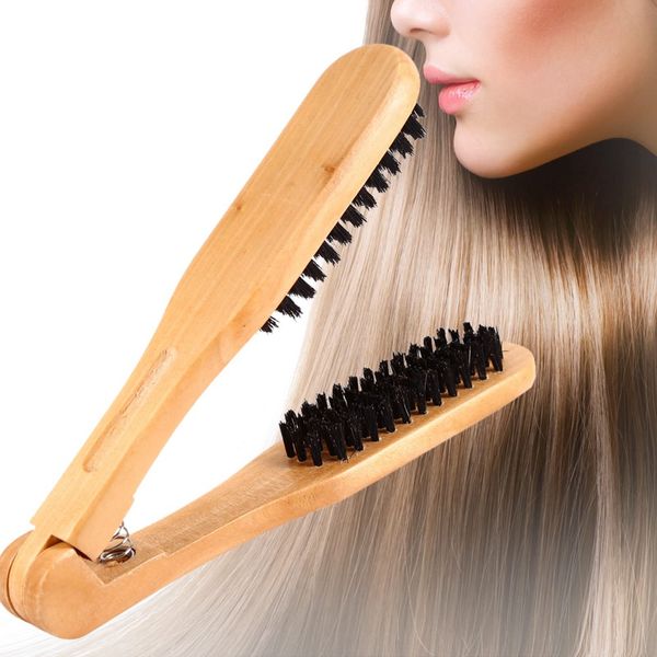 Ejoyous Hair Straightener Comb, Double Brushes Professional Hairdressing Comb, Anti Static and High Temperature Hair Straightener Tool