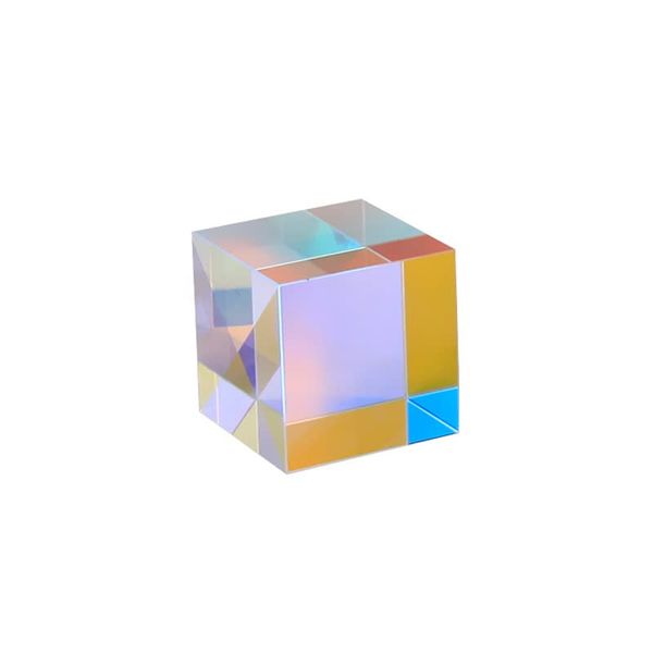 Cane Garden Optical Glass X-Cube Prism: 25mm Size for RGB Dispersion, Physics, Decoration, Light Spectrum Education, and Photography Props