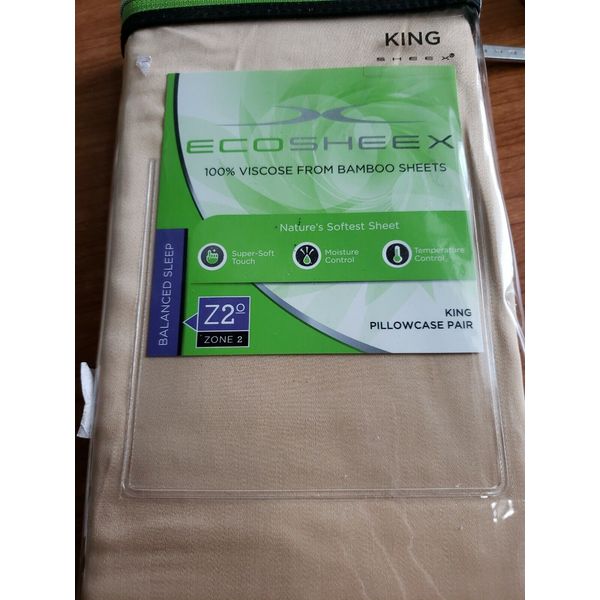 Ecosheex 100% Viscose Bamboo King Pillowcases In Honey
