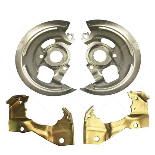 kipa Disc Brake Caliper Brackets + Backing Plates Dust Shields for GM 1964-1972 A Body (Steel, Metallic, 1.5 inches, MOUNT BRACKET, Powder Coated)