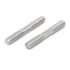 Sourcingmap M8x60mm Tight Adjustable Push Rod Double End Thread Stud Silver Tone 10pcs