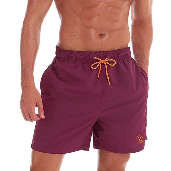 ZOXOZ Badeshorts Herren Badehose Herren Shorts Kurze Hosen Herren Schnelltrocknend Männer Schwimmhose Boardshorts Strandshorts Herren Beachshorts mit Mesh-Futter Verstellbarem Tunnelzug Rotwein S