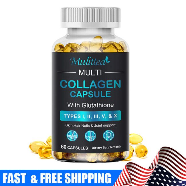 Collagen Vitamin Capsules for Hair, Skin, and Nails, Premium Collagen Supplement