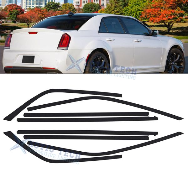 Chrome Delete Blackout Vinyl Overlay For 2011-2023 Chrysler 300 Side Window Trim