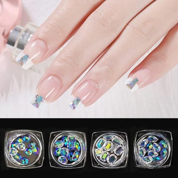 Nail Art Glass Polygonal Transparent Stone 12 Types (WC93829)