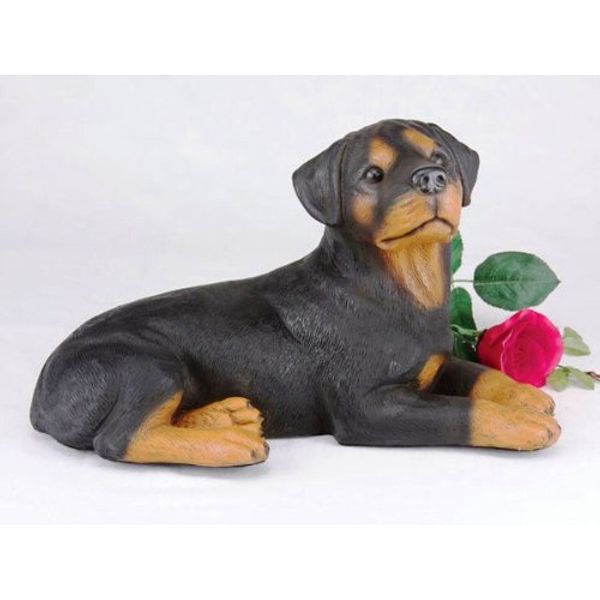 Rottweiler Cremation Pet Urn for Secure Installation of Your Beloved pet's Ashes.Rose not Included.