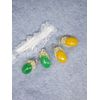Luni Color Stone Gold Earrings (Green)
