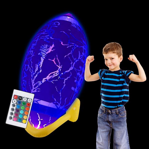 40" Giant Jumbo Inflatable Football,Glow in The Dark Football,Super Bowl Party Decorations,Football-Themed Party Favors,Evening Play,Camping,Beach Fun!Indoor Outdoor Sports Party Decorations