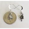 Very small Sterling Silver 13mm Turtle miniature dangle earrings