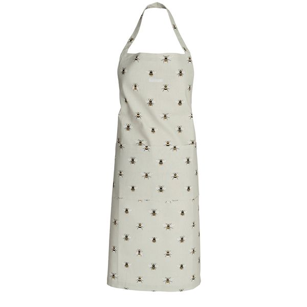 Sophie Allport - Bees Unisex Adult Kitchen Apron, 100% Cotton, with Adjustable Neck Strap and Front Pocket