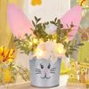 Lighted LED Easter Bunny Rabbit Ears Floral Centerpiece Table Spring Home Decor