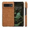 kwmobile Case Compatible with Google Pixel 8 Case - Cover with Cork Finish - Light Brown