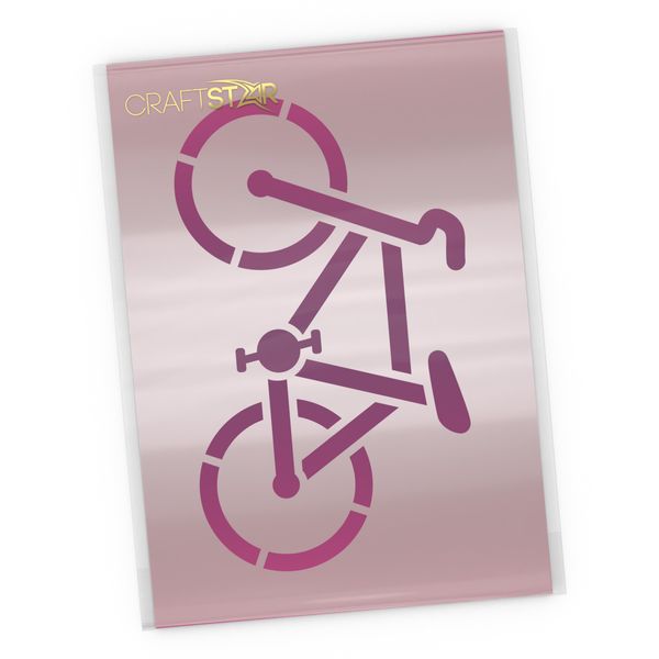 Bike Stencil - Cycling Craft Stencil Template- Small Bicycle Template (A4 (Medium))