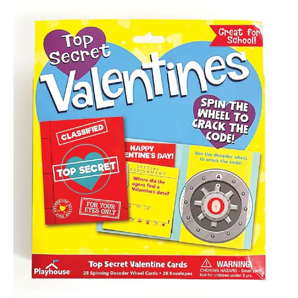 Playhouse Top Secret Message Decoder 28 Card Super Valentine Exchange Pack for Kids