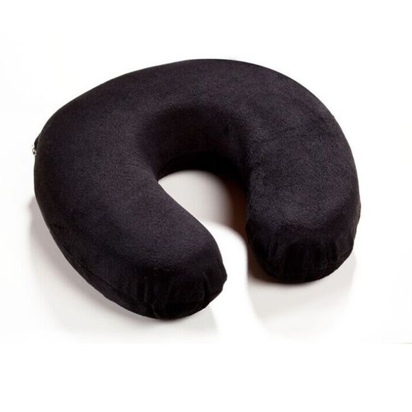 RAYYAN LINEN BLACK MEMORY FOAM NECK PILLOW | BLACK COLOR TRAVEL PILLOW IDEAL FOR TRAVEL, AIR PLANE, OFFICE, HOME