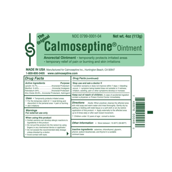CALMOSEPTINE OINT 4OZ TB, 5 pack by Calmoseptine