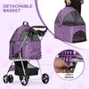 3-in-1 Pet Stroller 4 Wheels,Foldable Dog Stroller w/Cup Holder&Storage Basket