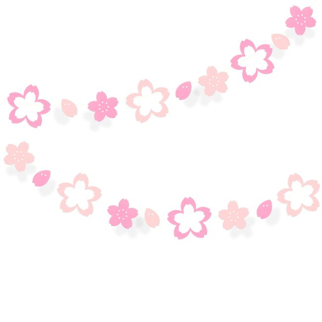 Cherry Blossom Garland, Cherry Blossom Viewing, Spring Decoration, Graduation, School Entrance, Sparkle, Pastel, Color, 70.9 inches (180 cm)