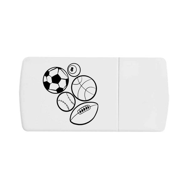 'Sports Balls' Pill Box with Tablet Splitter (PI00021679)