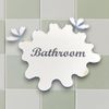Super Cool Creations Puddle Door Signs Mirror with Six Splashes Engraved ''Bathroom'' -