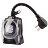 Dark Gray Outdoor Timer 24 Hour Programmable Appliance Control 125 Volt