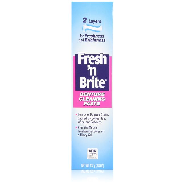 Stim-U-Dent Fresh 'n Brite Denture Cleaning Paste, 2 Count(Pack of 1)