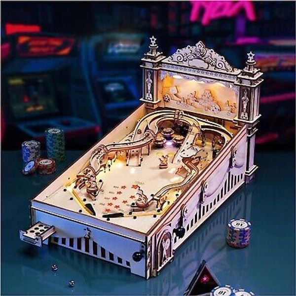 ROKR Pinball Machine 3D Wooden Puzzle Amusing Table Game Toy Gift for Kid Teen