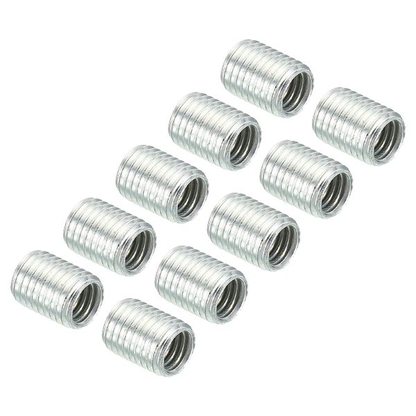 PATIKIL 10pcs M8-M6 Thread Adapter Sleeve Reducing Nuts 10mm Threaded Tube Coupler Connector Pipe Fitting