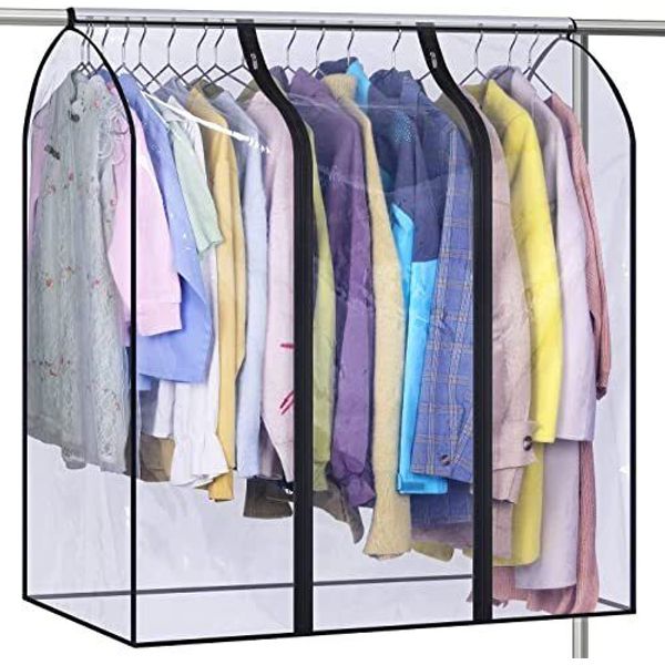 40" Hanging Garment Bags for Closet Storage Clear Garment Rack Cover 40 inch