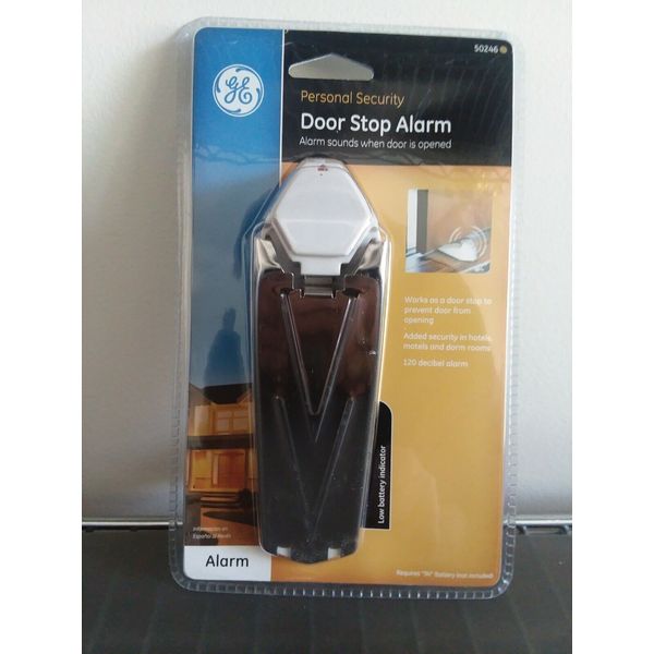 *NEW* GE Personal Security Door Stop Alarm Door Jamb 120 db Portable