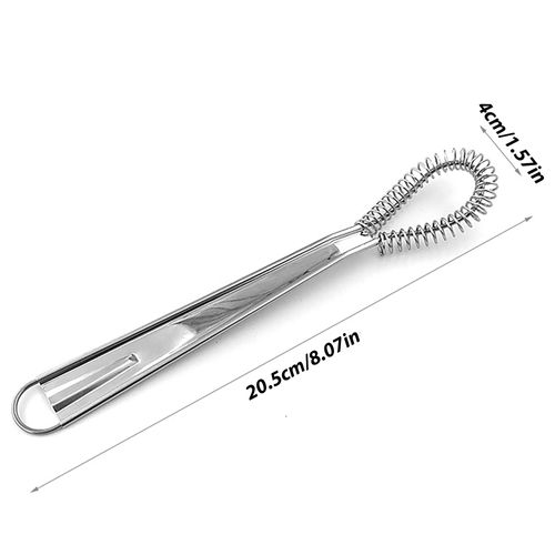 2 Pack Stainless Steel Mini Whisks Spring Coil Wire Egg Beater, Handheld Small Egg Whisk Beater Manual Hand Whisker for Coffee Sauce Milk Mixing