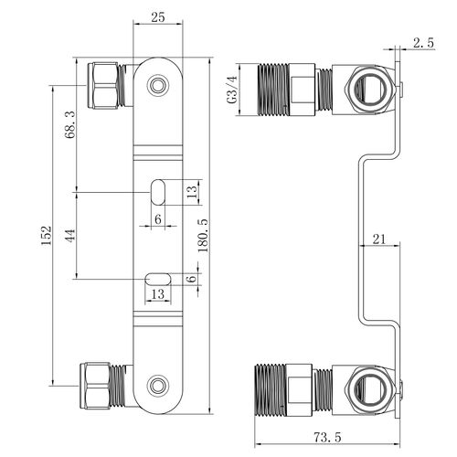 OMOTOOL Concealed Shower Faucet Wall Bracket Positioner Connector 15mmx1/2'' for Exposed Thermostatic Bath Shower Mixer Tap,Wall-Mounted Fitting Fixing Plate