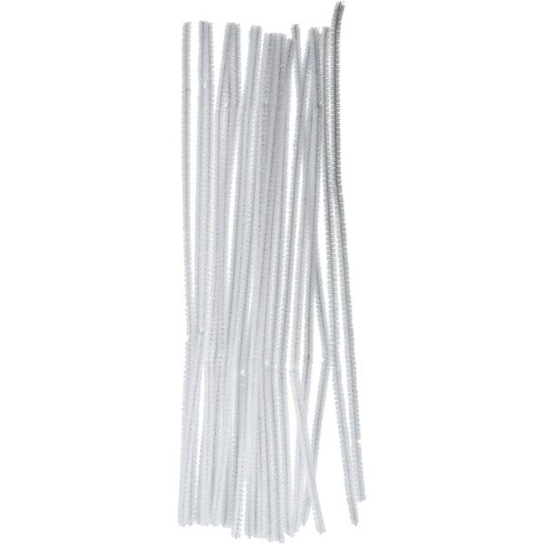 Darice Chenille Stems, 100 Piece (6mm x 12in), White, Count