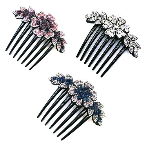 XPEX Pack of 3 Women's Hair Combs Hair Accessories, Rhinestone Hair Side Combs Flower Combs - Gifts for Women Girls