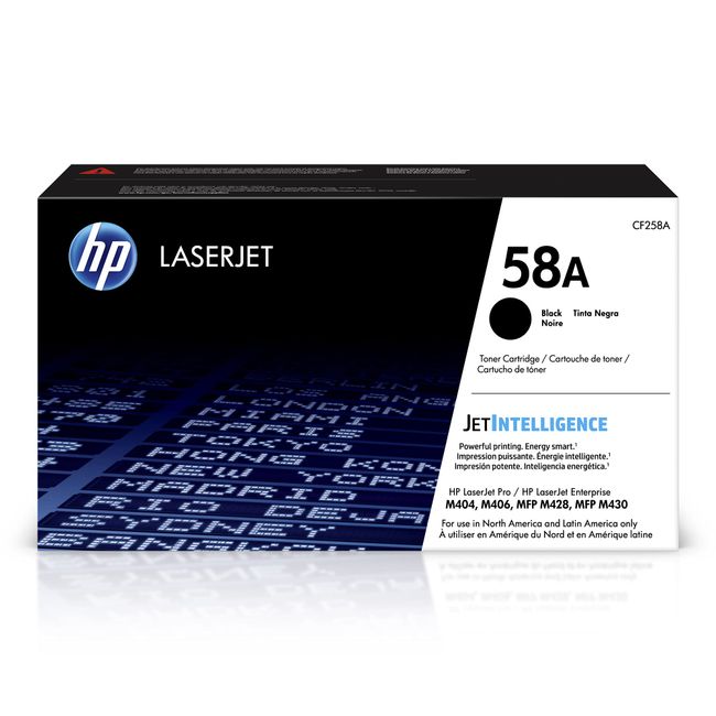 HP 58A Black Toner Cartridge | Works with HP LaserJet Enterprise M406 Series, HP LaserJet Enterprise MFP M430 Series, HP LaserJet Pro M404 Series, HP LaserJet Pro MFP M428 Series | CF258A