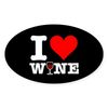 CafePress I Heart Wine Oval Car Bumper Sticker