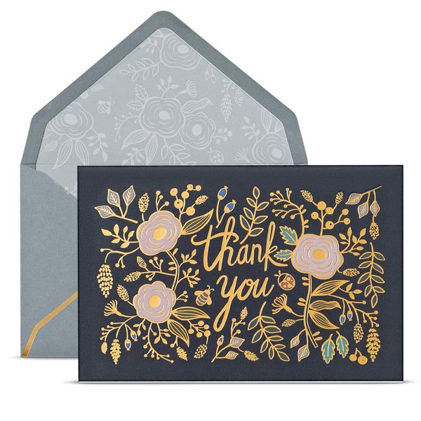 Prims & Flourish Thank You Cards with Envelopes, 24-Count
