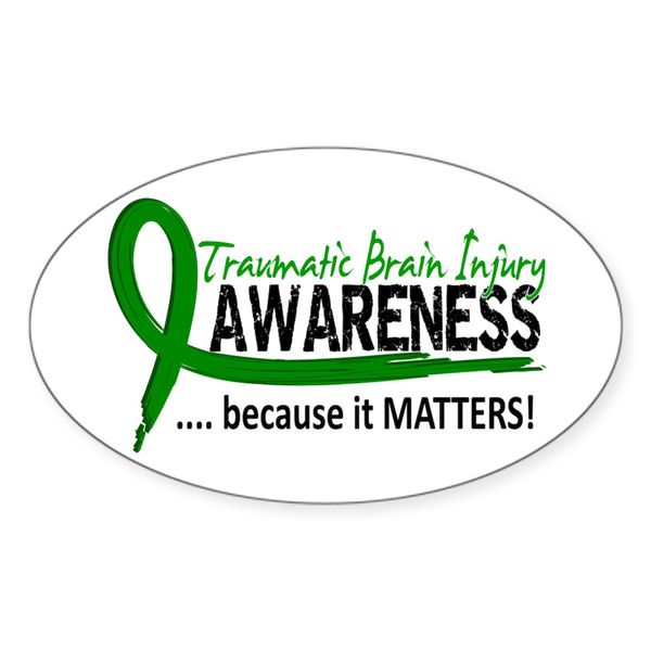 CafePress Awareness 2 TBI Oval Car Bumper Sticker
