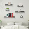 Z metnal Small Floating Shelves, Self Adhesive Mini Display Metal Shelf for Collection, Decor Lack Wall Shelf, Utility Shelves,Aluminum, Wall Mounted, Matt Black, 8 inch, 2 Pack
