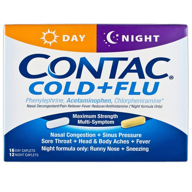 Contac Max Strength Cold + Flu, 16 Day + 12 Night Caplets 346017025286VL