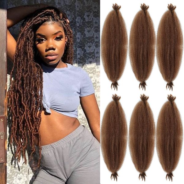 Afro Twist Hair 12 Inch 6 Packs, Springy Afro Twist Hair Pre Fluffed Spring Twist Hair Pre Stretched Wrapping Hair for Soft Locs Hair Extensions (12 Inch (Pack of 6), 30#)