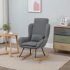 Linen Fabric Covered Cushioned Rocker Armchair with Thick Padding & Metal Frame