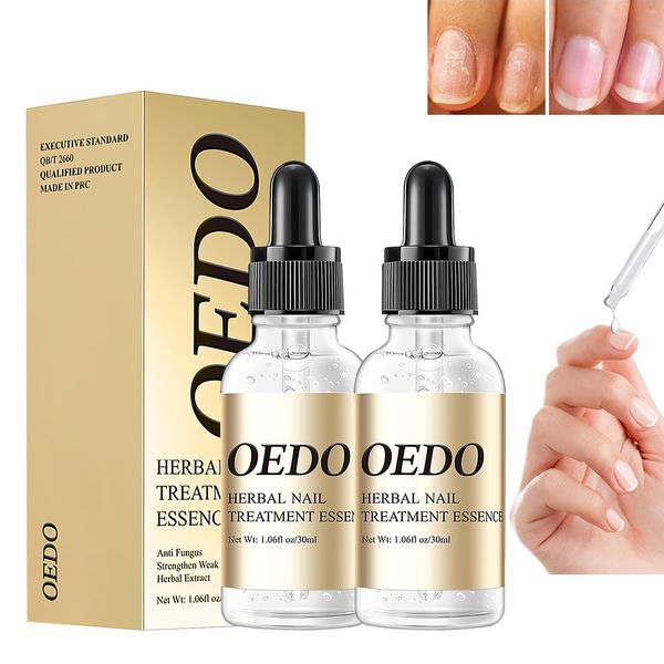 OEDO Herbal Nail Treatment Serum, OEDO Herbal Nail Essence, Rosabelle Nail Kit, Herbal Nourishing Fingernail, Nail Treatment Oil, For Brittle and Damaged Nails (2 PCS)