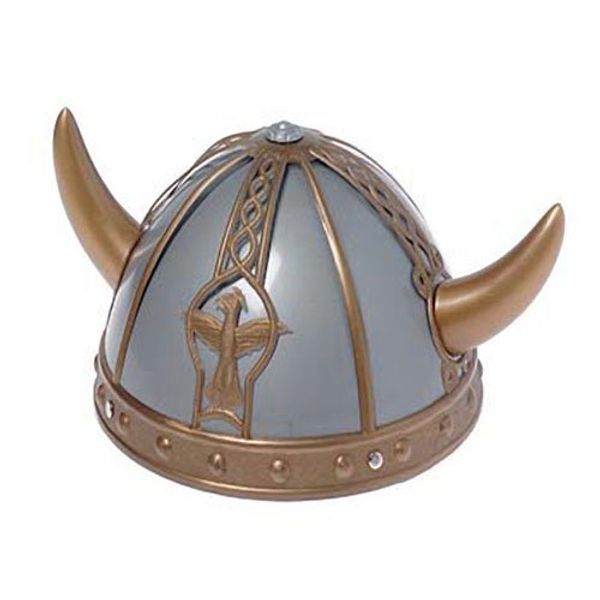 U.S. Toy Child Size Horned Silver Plastic Viking Helmet