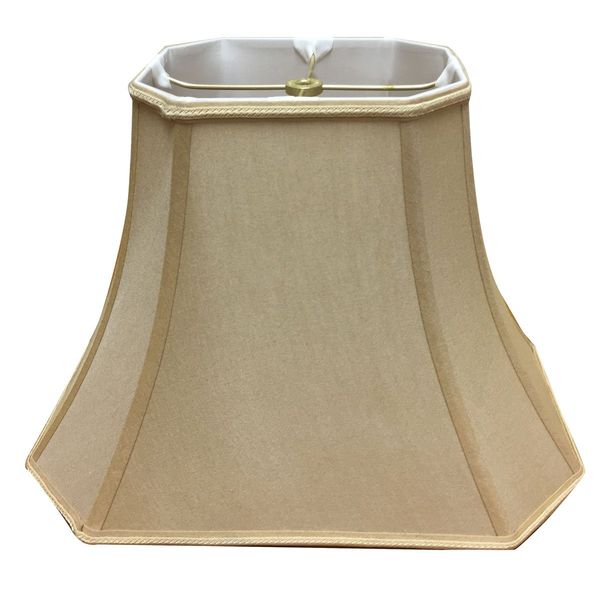 Royal Designs Rectangle Bell w Cut Corners Designer Lamp Shade, Antique Gold, (5.5 x 7) x (10 x 14 )10.5