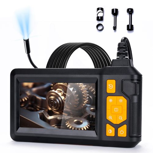 4.3" HD Endoscope Camera, IP67 Waterproof Inspection Borescope, 1080P Snake Camera with 8 LED Lights, 16.4FT Semi-Rigid Cable, Digital Sewer Camera for Home & Industrial Use