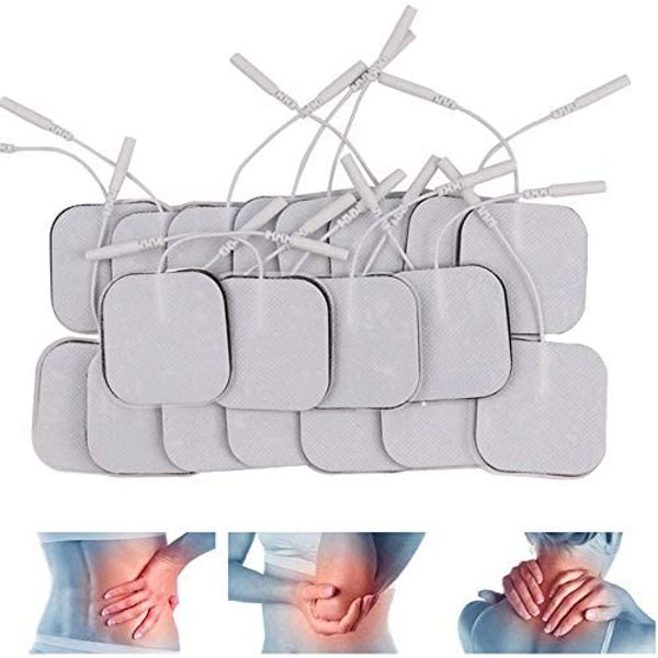 TTAototech Replacement Electrode Pads 20 Pack Self Adhesive Reusable Electrodes for TENS Therapy Machine Massager Muscle Stimulator with Upgraded Self-Stick Performance and Non-Irritating Design