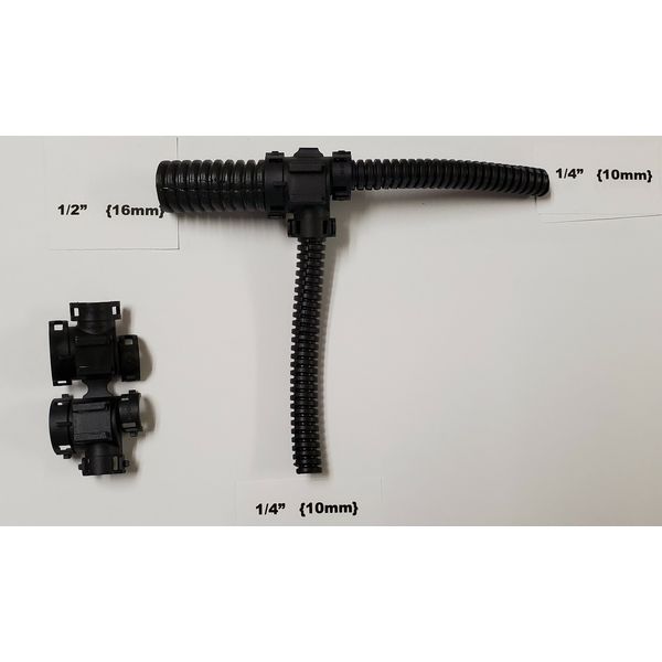 6  Wire Loom Tee Connectors  [ nylon] 1/2"x1/4"x1/4"