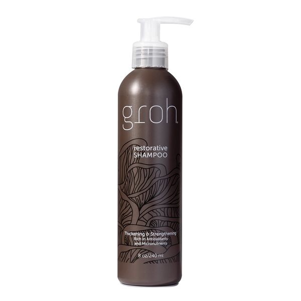 Groh Restorative Shampoo - Sulfate Free Hair Growth Shampoo for Thinning Hair and Hair Loss - Powered by ErgoD2 - Removes Toxins & Stimulates Cellular Health for Healthier Hair & Scalp - All Natural Thickening Shampoo - 8oz.