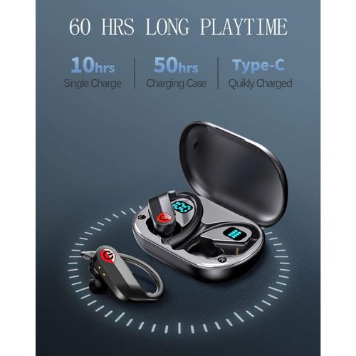 TWS Headphones Wireless Earbuds Compatible with Google Pixel 9a, Earphones Ear Hook True Stereo Headset Hands-Free Mic